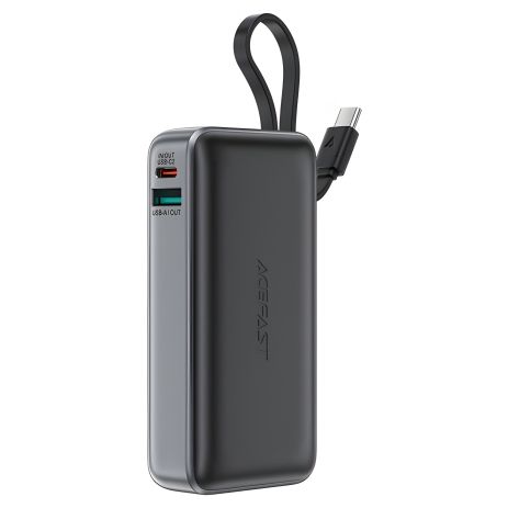 Повербанк ACEFAST M7 PD30W power bank with cable 10000mAh, Black Повербанк ACEFAST M7 PD30W power bank with cable 10000mAh, Black