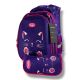 Дівчачий шкільний рюкзак для 6–9 років з малюнком Котик та пеналом, фіолетовий