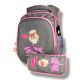 Школьный рюкзак для девочек 6–9 лет с принтом "Балерина" и пеналом в комплекте, серый