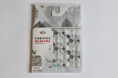 Силиконовая занавеска для ванной 180x180 см "Серый лист" Cortina 81068