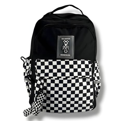 Чорний шкільний рюкзак для дівчаток 12-18 років з двома відділеннями