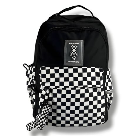 Чорний шкільний рюкзак для дівчаток 12-18 років з двома відділеннями