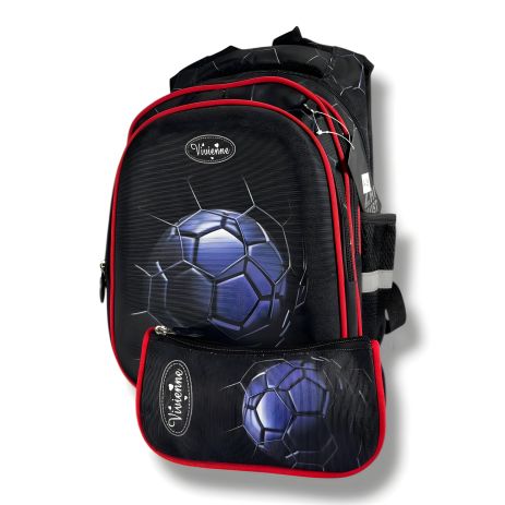 Шкільний рюкзак для хлопчиків 6–9 років, чорний, водонепроникний, у комплекті з пеналом