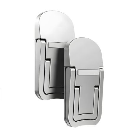 Складная NB001S для ноутбука или клавиатуры ножка-подставка двойная на скотче, комплект 2шт, silver