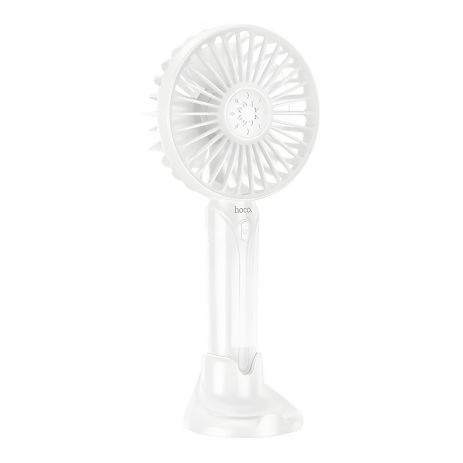Портативний вентилятор HOCO DF07, 1200mAh з підставкою для телефону, 1.6-3.5h, білий
