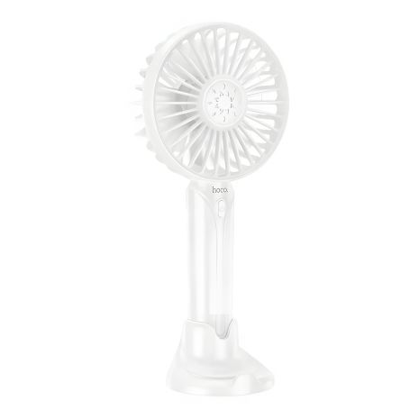 Портативний вентилятор HOCO DF07, 1200mAh з підставкою для телефону, 1.6-3.5h, білий