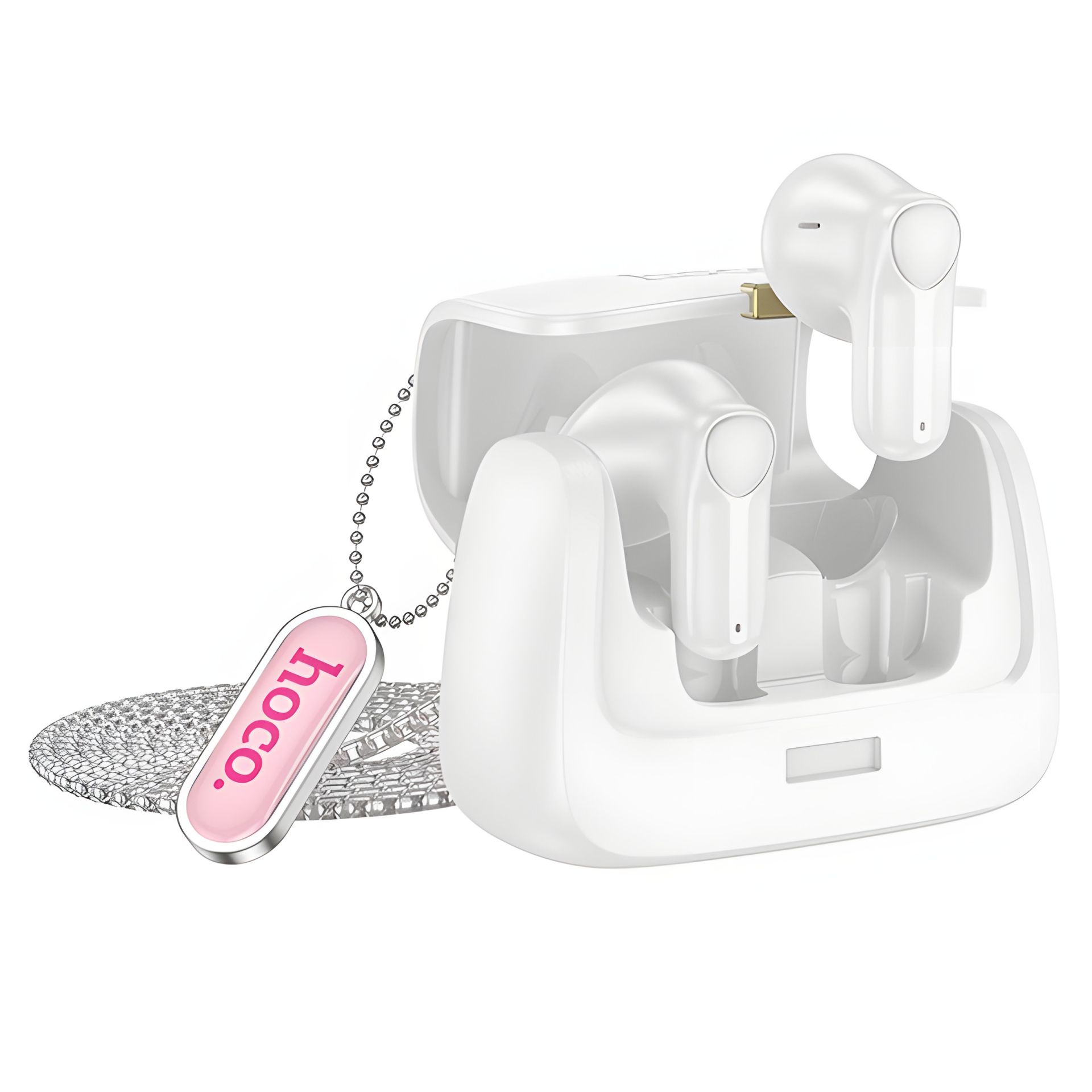 Навушники бездротові HOCO DES35 Dawn handbag BT headset, BT5.3, 35mAh, 300mAh, 5.5h, White Навушники бездротові HOCO DES35 Dawn handbag BT headset, BT5.3, 35mAh, 300mAh, 5.5h, White