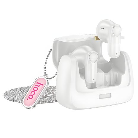 Навушники бездротові HOCO DES35 Dawn handbag BT headset, BT5.3, 35mAh, 300mAh, 5.5h, White Навушники бездротові HOCO DES35 Dawn handbag BT headset, BT5.3, 35mAh, 300mAh, 5.5h, White