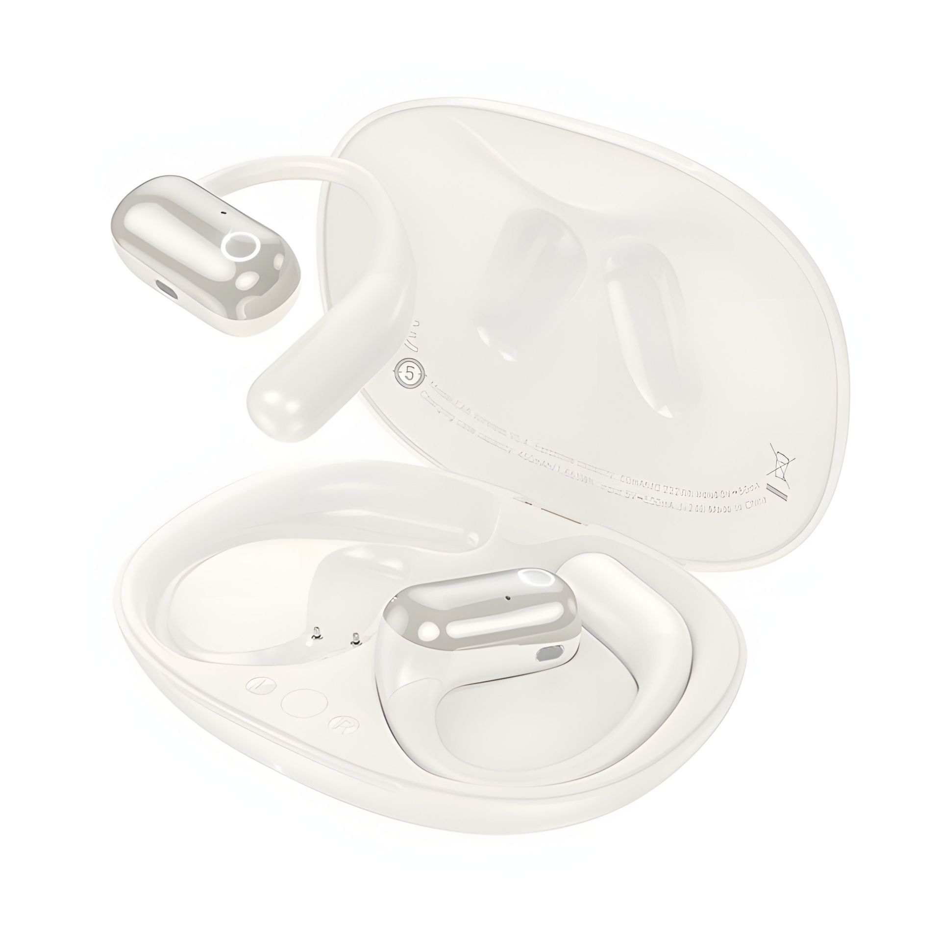 Бездротові навушники HOCO EA6 Melody open true wireless BT headset, BT5.4, 60mAh, 450mAh, 6h, Milky White Бездротові навушники HOCO EA6 Melody open true wireless BT headset, BT5.4, 60mAh, 450mAh, 6h, Milky White