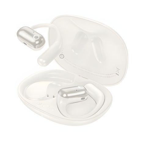 Бездротові навушники HOCO EA6 Melody open true wireless BT headset, BT5.4, 60mAh, 450mAh, 6h, Milky White Бездротові навушники HOCO EA6 Melody open true wireless BT headset, BT5.4, 60mAh, 450mAh, 6h, Milky White