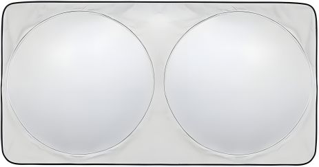 Складная гибкая солнцезащитная шторка для авто, 150x170cm, пружинная, серебристо-черная Складная гибкая солнцезащитная шторка для авто, 150x170cm, пружинная, серебристо-черная