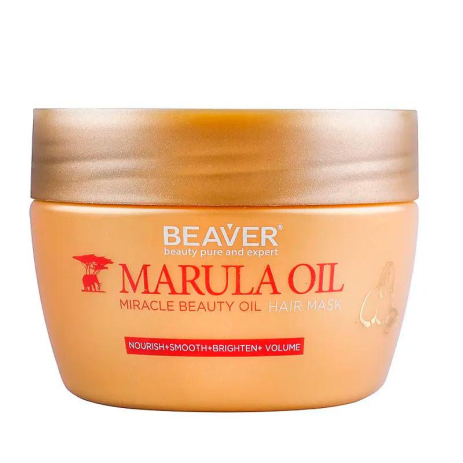 Маска для глубокого питания Beaver Marula Oil hair mask для сухих и поврежденных волос с маслом Марулы, 250 мл