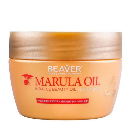Маска для глубокого питания Beaver Marula Oil hair mask для сухих и поврежденных волос с маслом Марулы, 250 мл