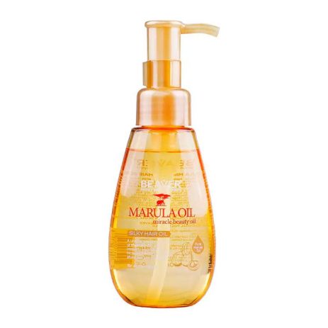 Масло марулы Beaver Marula Oil Silky Hair Oil для глубокого увлажнения, восстановления и блеска, 100 мл