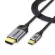 Кабель Qgeem Type-C to HDMI, 4K@60Hz, 1.5m, metal, grey Кабель Qgeem Type-C to HDMI, 4K@60Hz, 1.5m, metal, grey