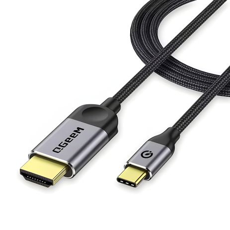 Кабель Qgeem Type-C to HDMI, 4K@60Hz, 1.5m, metal, grey Кабель Qgeem Type-C to HDMI, 4K@60Hz, 1.5m, metal, grey