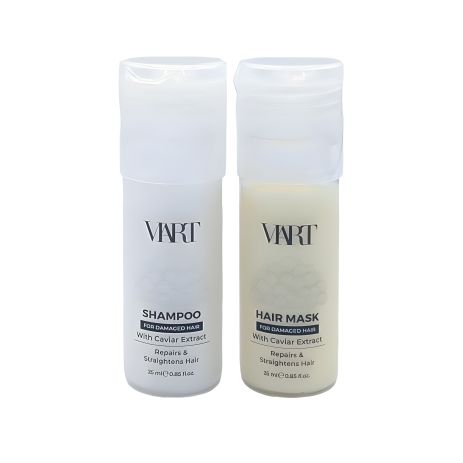 Набір VIART DUO з екстрактом ікри, шампунь і маска для відновлення та розгладжування волосся, пробники 2x25 мл