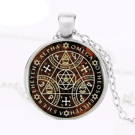 Кулон пентакль большой ключ Соломона Sigil Сигил Магия Альфа омега амулет оберег талисман подвеска