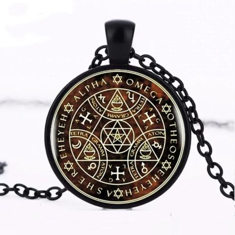 Кулон пентакль большой ключ Соломона Sigil Сигил Магия Альфа омега амулет оберег талисман подвеска