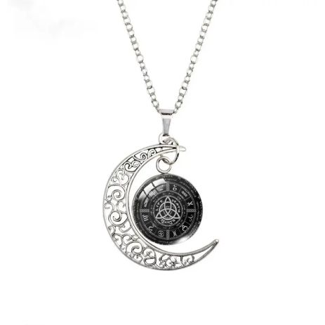 Кулон Языческое Колесо Трикветр и луна Виккан Sigil Сигил Магия амулет оберег талисман подвеска