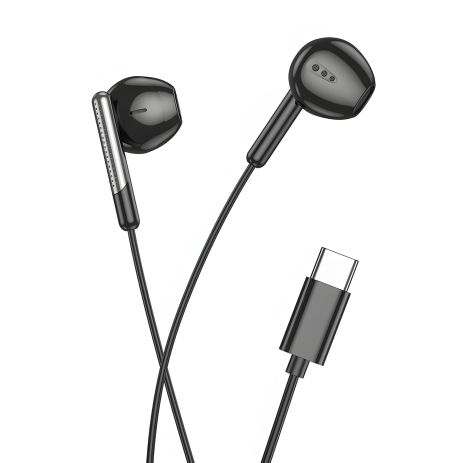 Навушники HOCO M123 Glory, universal digital earphones with microphone, Type-C, 1.2m, black
