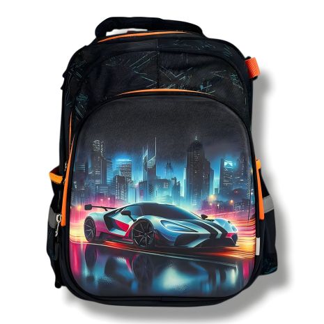 Місткий шкільний рюкзак для хлопчика з принтом Машинка, 22 л