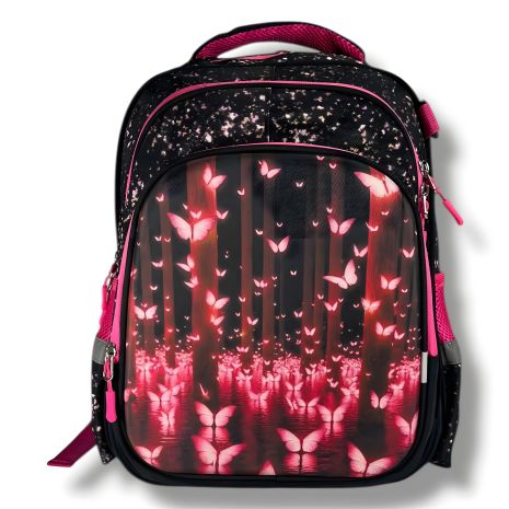 Каркасний шкільний рюкзак для дівчинки з принтом Метелики, 22 л