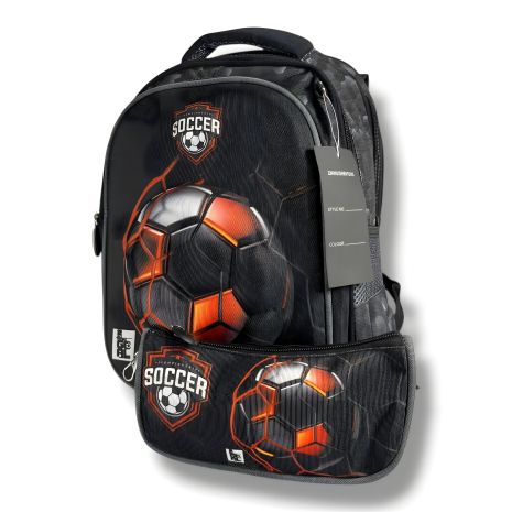 Шкільний рюкзак для хлопчика з пеналом, місткий, міцний і зручний, принт М'ячик 3
