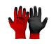 Безшовні трикотажні рукавички з нітриловим покриттям долоні 10", червоно-чорні MASTERTOOL 83-0401