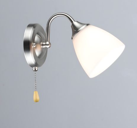 Бра з одним скляним плафоном N6631/1W (Нікель)