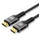 Кабель HDMI 2.1 4K 144Hz HDR (2K 240Hz, 8K 60Hz) 48Gbps, eARC, 3m(300cm), Metal, Nylon-Braided, Black-Grey