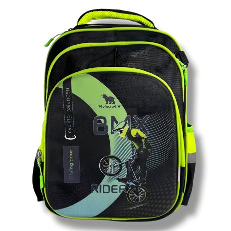 Каркасный школьный рюкзак для мальчика с принтом Велосипедист, 22 л