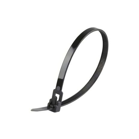 Чёрные нейлоновые стяжки, многоразовые, 15 см, 100 шт