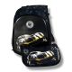 Чорний водонепроникний шкільний рюкзак з принтом "Машинка", 22 л, пенал у комплекті