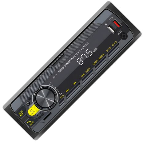 Автомагнітола 1DIN Podofo A3032 з FM, Bluetooth, голосовим помічником | автомобільний MP3 плеєр з радіо в машину, AUX, USB, стерео, керування з додатку, black