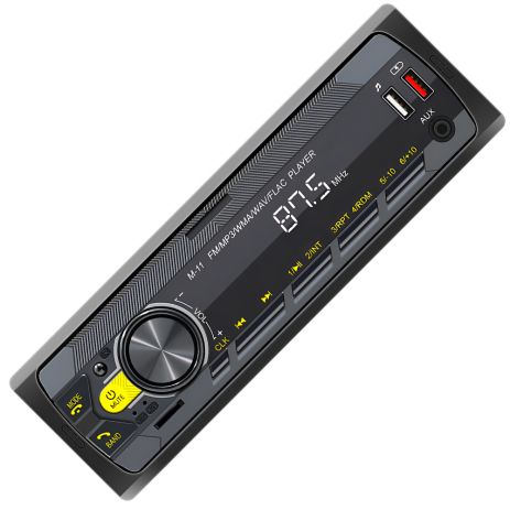 Автомагнитола 1DIN Podofo A3032 с FM, Bluetooth, голосовым помощником | автомобильный MP3 плеер с радио в машину, AUX, USB, стерео, управление из приложения, black