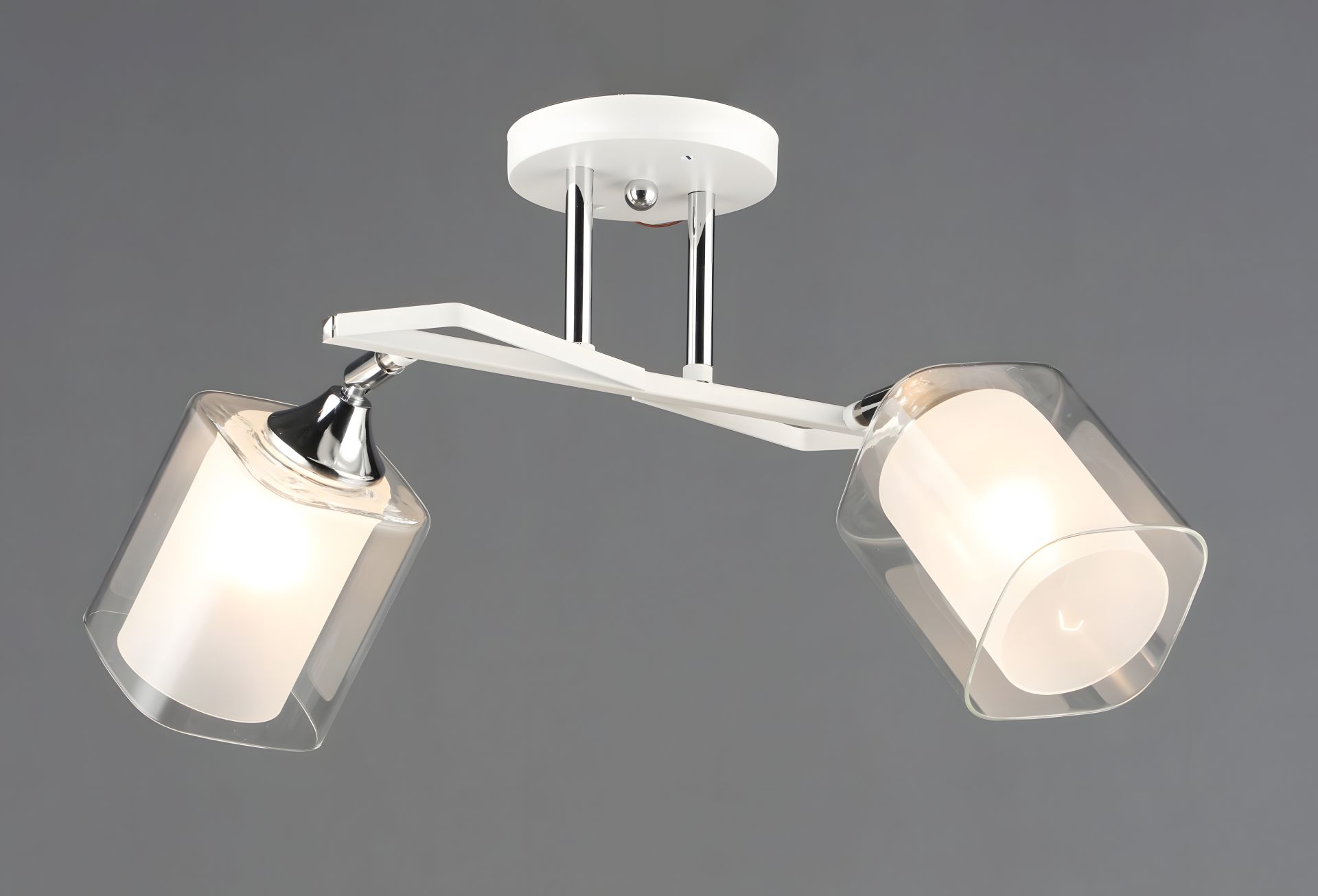 Класична люстра з двома плафонами B N6652/2 WT+CR Класична люстра з двома плафонами B N6652/2 WT+CR