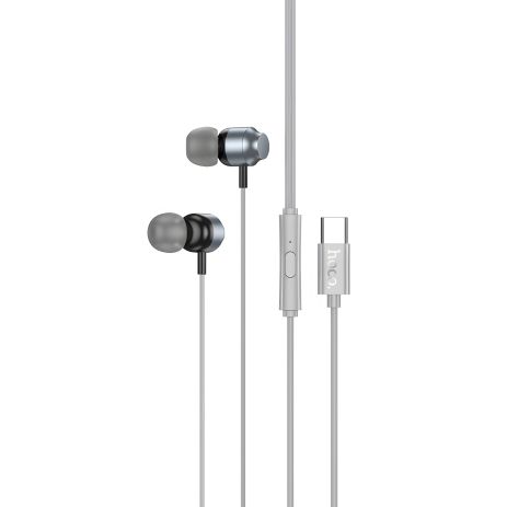 Дротові вакуумні навушники Hoco M122, Type-C, metal gray