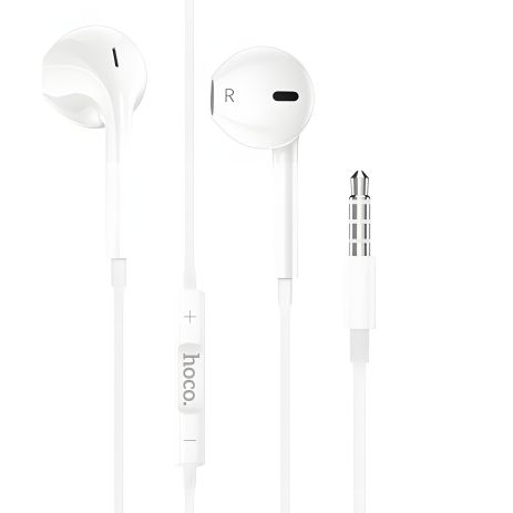 Дротові навушники HOCO M80 Original series earphones display, 3.5 mm, 1.2m, (Комплект 20шт) white