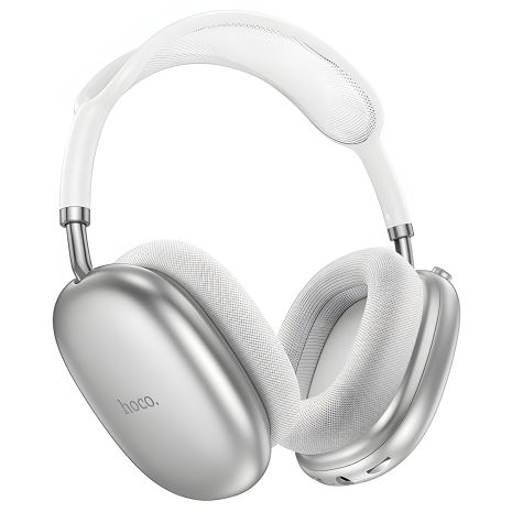 Бездротові навушники HOCO W55 Pleasing, BT5.4, AUX, TF, headphones, 800mAh, 90h, Silver Бездротові навушники HOCO W55 Pleasing, BT5.4, AUX, TF, headphones, 800mAh, 90h, Silver