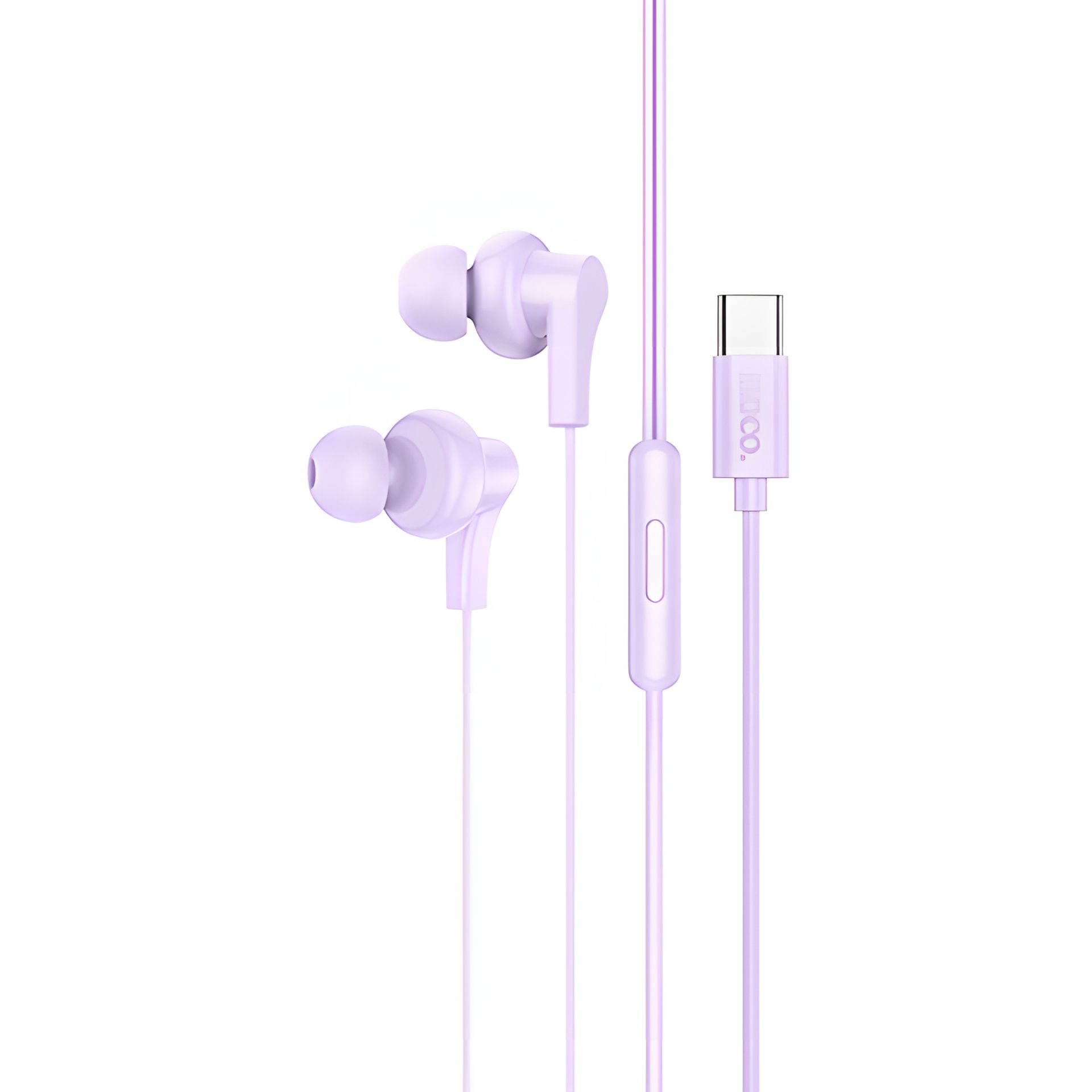 Дротові вакуумні навушники Hoco M114 з мікрофоном, Type-C, довжина 1.2m, пурпурові Дротові вакуумні навушники Hoco M114 з мікрофоном, Type-C, довжина 1.2m, пурпурові