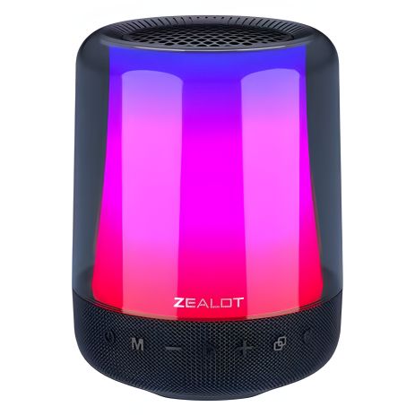 Bluetooth колонка портативная ZEALOT S66 с LED подсветкой черная Bluetooth колонка портативная ZEALOT S66 с LED подсветкой черная
