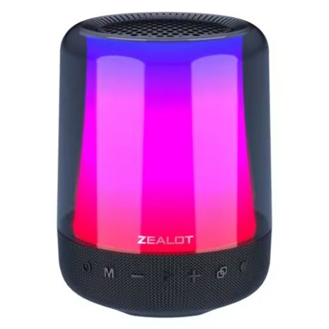 Портативная Bluetooth колонка ZEALOT S66 с LED подсветкой Black