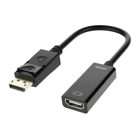 Перехідник DisplayPort (M) to HDMI (F) 0.15m (15cm) plastic, PVC, black DMHF4PP15K
