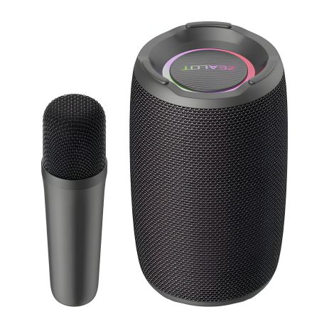Портативна Bluetooth колонка ZEALOT S61M, з LED підсвічуванням, мікрофон, IPX4, BT5.2, USB, AUX, TF, 20W, 4400mAh, 4h, Black Портативна Bluetooth колонка ZEALOT S61M, з LED підсвічуванням, мікрофон, IPX4, BT5.2, USB, AUX, TF, 20W, 4400mAh, 4h, Black