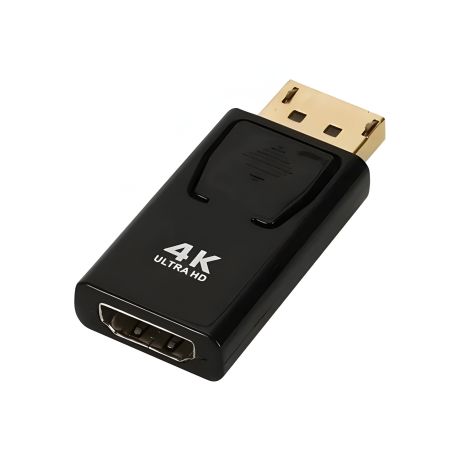 Адаптер DP M to HDMI F, частоти: 4K@30Hz, 2K@60Hz, FHD@120Hz, 50x25mm, чорний, DMHF4P5K