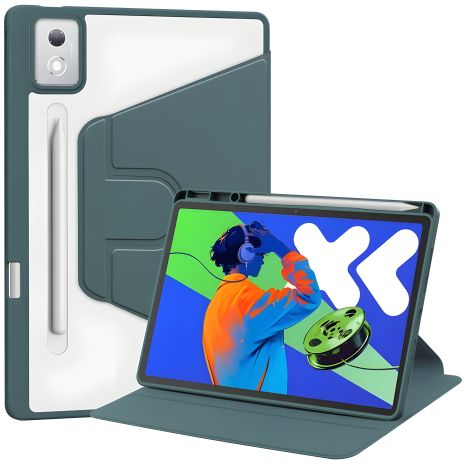 Lenovo Idea Tab Pro 12.7 чохол 2025 TPUCristal Pen holder 360 DarGreen Lenovo Idea Tab Pro 12.7 чохол 2025 TPUCristal Pen holder 360 DarGreen