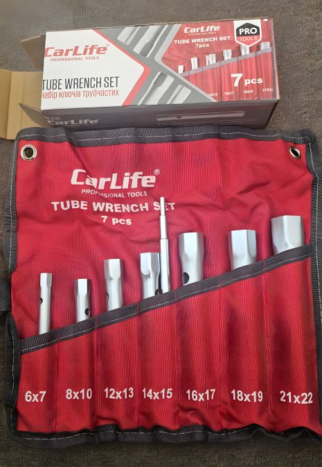 Набір ключів торцевих трубчастих 7шт. CARLIFE (6х7-21х22 мм) Набір ключів торцевих трубчастих 7шт. CARLIFE (6х7-21х22 мм)