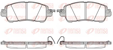 Комплект тормозных колодок MAZDA 2, REMSA (165604) выделяющийся