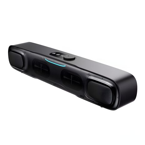Акустична система BASEUS AeQur DS10 Mini Soundbar (з батареєю) BT5.3, AUX, USB, OTA, RGB, 2.5W*2, 5000mAh, 12h, чорна